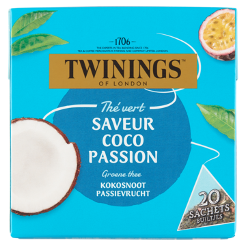 Twinings Zwarte thee kokosnoot passievrucht 20 Zakjes