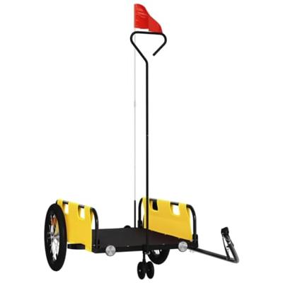 Fietstrailer oxford stof en ijzer geel Fietstrailer oxford stof en ijzer geel