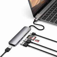SATECHI USB-C Hub Slank Multipoort Adapter V2 Met 60W USB-C PD, 4K HDMI (60Hz), Micro/SD Kaartlezers, USB 3.0 - Voor M2/ M1 Macbook Pro/Air, M2/ M1 iPad Pro/Air, M2 Mac Mini, iMac M1 (Spacegrijs) - thumbnail