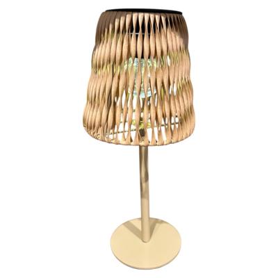 Solar Tafellamp rotan IP44 13,5x30,5cm