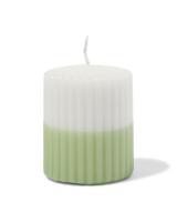 HEMA Stompkaars ⌀7x8cm ribbel ivoor-lichtgroen (lichtgroen) - thumbnail
