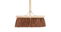 Harde bezem 41 cm met beugel en houten steel 140 cm - thumbnail