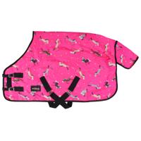 Deken Epplejeck Horses 100gr, 175 cm in roze - thumbnail