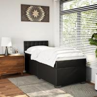 Boxspring met matras kunstleer zwart 90x200 cm - thumbnail