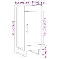 Dressoir 34,5x34x90 cm bewerkt hout betongrijs - thumbnail