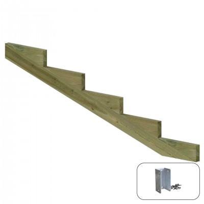 Trapbalk 5 Treden 19º + Montagebeugel