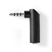 Nedis Stereo-Audioadapter | 3,5 mm Male | 3,5 mm Female | 90° Gehoekt | 1 stuks - CAGB22980BK CAGB22980BK - thumbnail