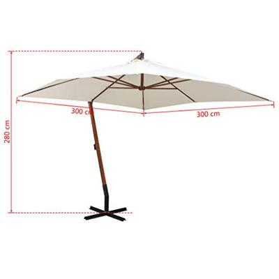 VidaXL Zweefparasol met houten paal 300x300 cm wit