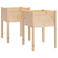 VidaXL Plantenbakken 2 st 50x50x70 cm massief grenenhout - thumbnail