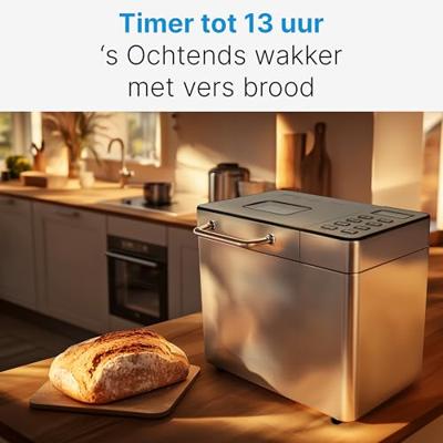 Profi Cook PC-BBA 1282 inox Broodbakmachine Anti-aanbaklaag, Timerfunctie 3.1 l RVS
