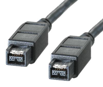 ROLINE IEEE 1394b / IEEE 1394 kabel, 9/9polig, zwart, 1,8 m