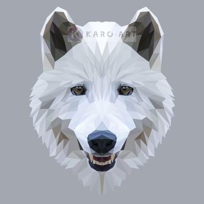 Afbeelding op acrylglas - Wolf, digitaal