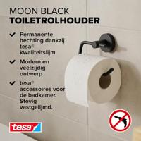 tesa MOON BLACK Toiletrolhouder Lijm Metaal - thumbnail