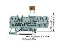 WAGO 2002-1781 Zekeringklem 5.20 mm Push-In-klem Grijs 50 stuk(s) - thumbnail