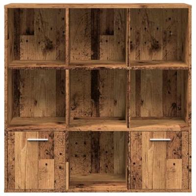 Boekenkast 98x29x97,5 cm bewerkt hout oud houtkleurig