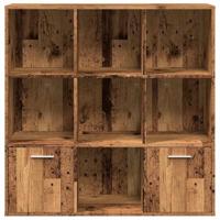 Boekenkast 98x29x97,5 cm bewerkt hout oud houtkleurig - thumbnail