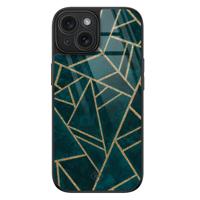 iPhone 15 glazen hardcase - Blue shapes - thumbnail