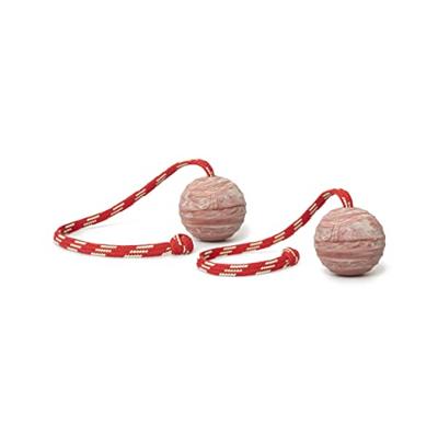 IDC Natural Rubber Ball with String, Horizontally Grooved, 60 mm