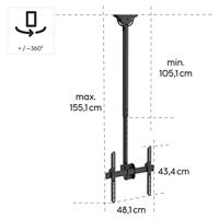 Hama TV-plafondbeugel 81,3 cm (32) - 165,1 cm (65) Kantelbaar en zwenkbaar - thumbnail