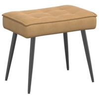 Relaxstoel met voetenbank fluweel bruin - thumbnail