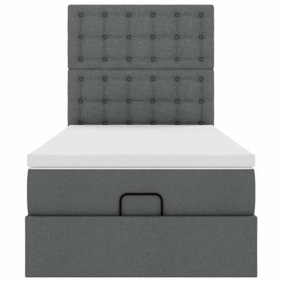 Ottoman bed met matras 90x190cm stof donkergrijs