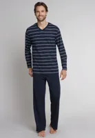 Heren pyjama - Donkerblauw streep - NOS - 100% katoenen heren nachtkleding - thumbnail