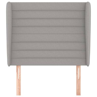 Hoofdbord met randen 103x23x118/128 cm stof lichtgrijs