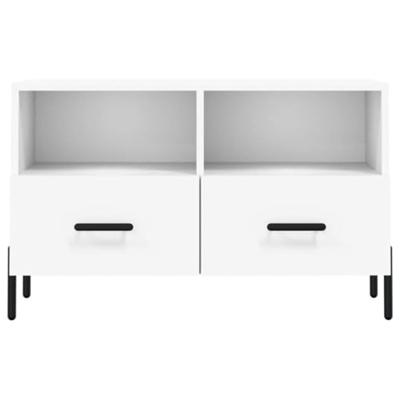 Tv-meubel 80x36x50 cm bewerkt hout wit