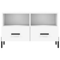 Tv-meubel 80x36x50 cm bewerkt hout wit - thumbnail