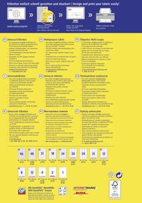 Avery-Zweckform 3490 Universele etiketten 70 x 36 mm Papier Wit 720 stuk(s) Permanent hechtend Inkjet, Laser (zwart/wit), Laser (kleur), Kopiëren (zwart/wit),