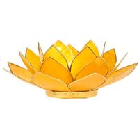 Lotus Sfeerlicht Geel 3e Chakra Goudrand - thumbnail