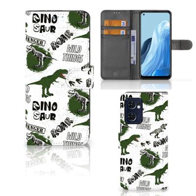 Telefoonhoesje | Met pasjeshouder | voor OPPO Find X5 Lite | Reno 7 5G Dinosaurus