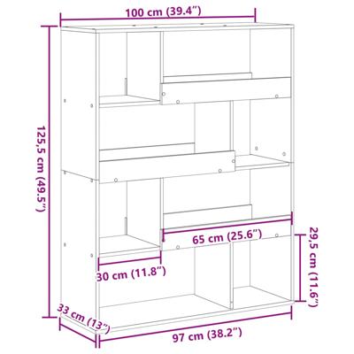 Kamerscherm 100x33x94,5 cm bewerkt hout artisanaal eikenkleur