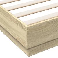 Bedframe met LED-verlichting sonoma eikenkleurig 150x200 cm - thumbnail