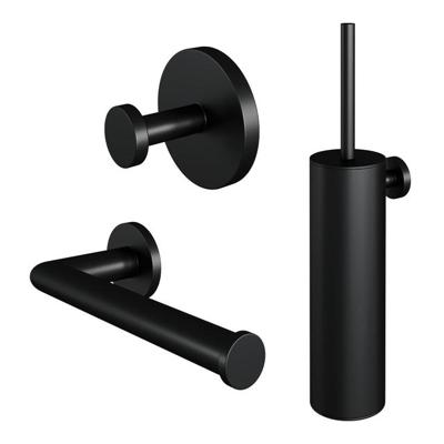Brauer Black Edition Toilet Accessoireset - 3-delig - mat zwart 5-S-323