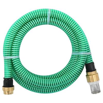VidaXL Zuigslang met messing koppelingen 1,1'' 15 m pvc groen