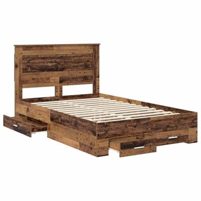 Bedframe met lade met hoofdeinde met opslag Bewerkt hout