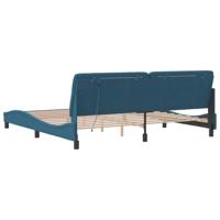 Bedframe met LED zonder matras fluweel blauw 200x200 cm - thumbnail
