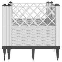 VidaXL Plantenbak met pinnen 43,5x43,5x43,5 cm polypropeen wit - thumbnail