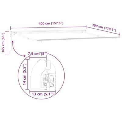 Luifel automatisch uittrekbaar 400x300 cm bordeauxrood