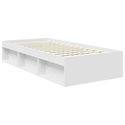 Bedframe met hoofdeinde Wit 90 x 200 cm Massief grenenhout