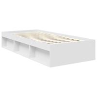 Bedframe met hoofdeinde Wit 90 x 200 cm Massief grenenhout - thumbnail
