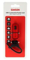Simson usb-c led lamp pocket rood - thumbnail
