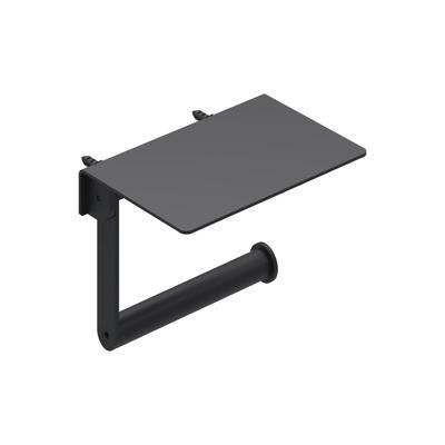 Toiletrolhouder IVY Met Planchet Mat Zwart PED IVY Toiletrolhouder IVY Met Planchet Mat Zwart PED IVY