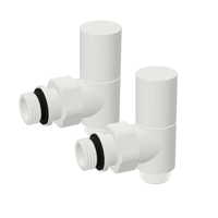 Aansluitset Zijaansluiting Radiator Plieger Valvola Haaks Wit - thumbnail