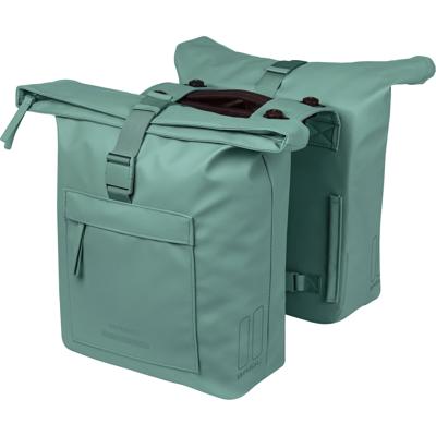 Dubbele fietstas Basil Brooklyn MIK 41L 14 x 30 x 37 cm - groen