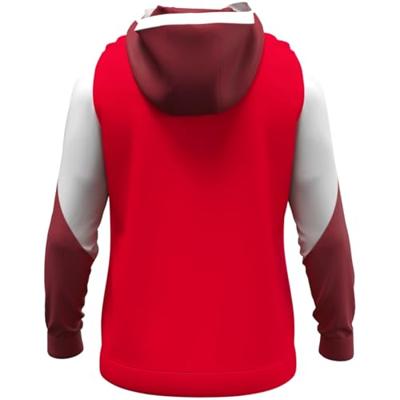 JAKO 6770 Sweater Met Kap Dynamic - Rood/Wit/Donkerrood - L