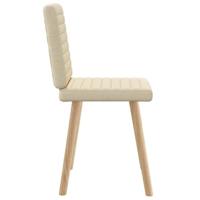 Eetkamerstoelen 2 st stof crmekleurig - thumbnail