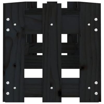 VidaXL Plantenbak verhoogd hekontwerp 200x30x30 cm grenenhout zwart