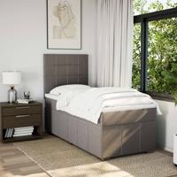 Boxspring met matras stof taupe 140x200 cm - thumbnail